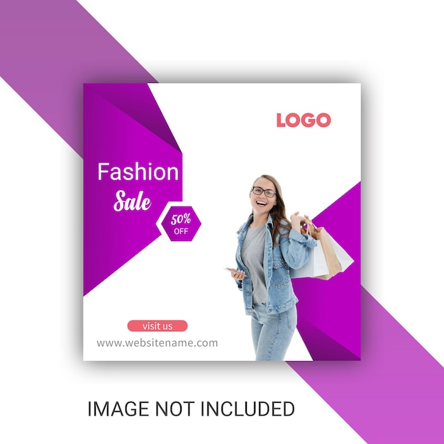 Fashion sale instagram post and social media banner template