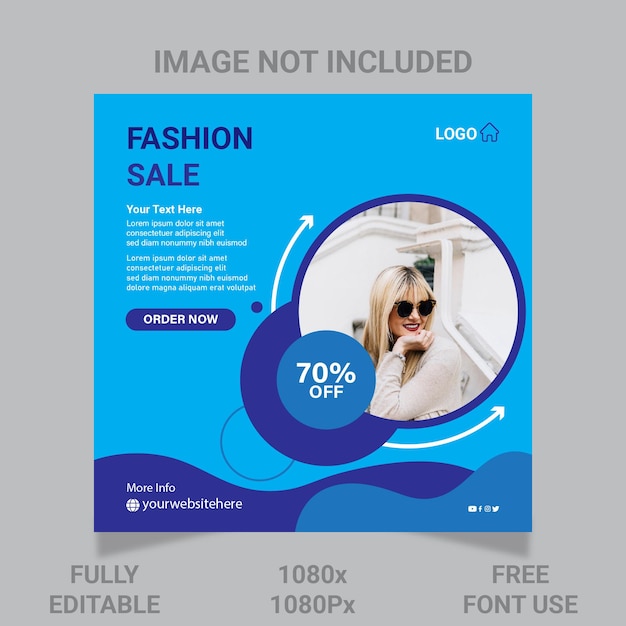 Fashion sale instagram post and social media banner template