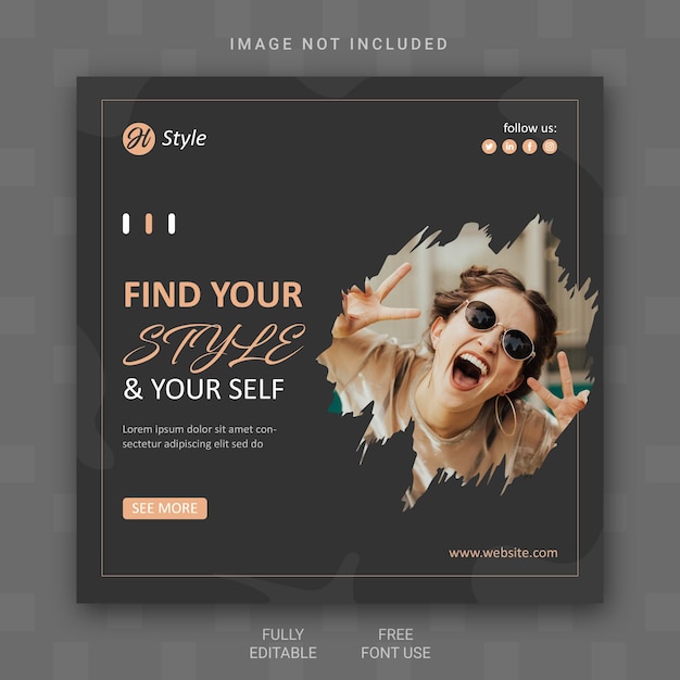 Fashion sale instagram post and social media banner template