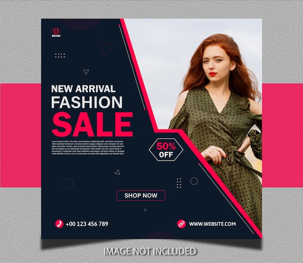 Fashion sale instagram post and social media banner template