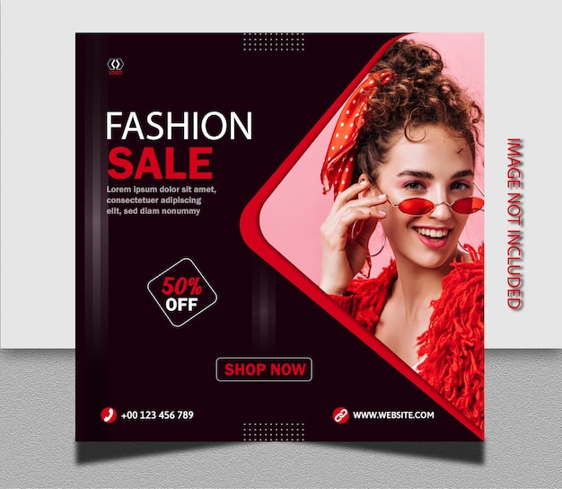 Fashion sale instagram post and social media banner template