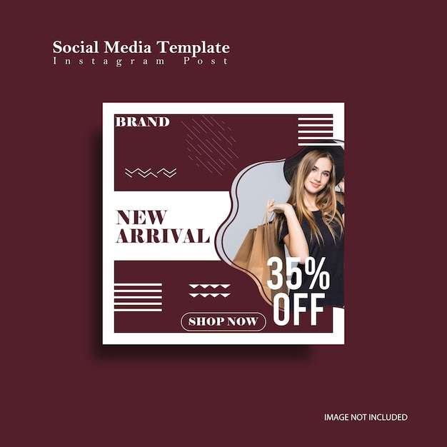 Post di instagram di vendita di moda e banner sui social media