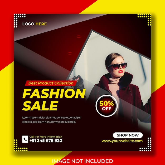 Vector fashion sale instagram post and social media banner