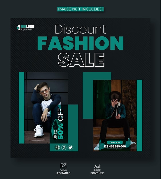 Fashion sale instagram post or social media post template