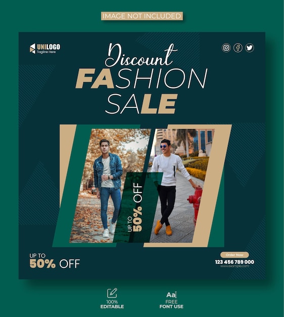 Fashion sale Instagram post or social media post template