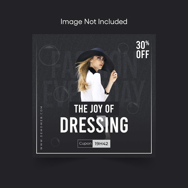 Vector fashion sale instagram post template design