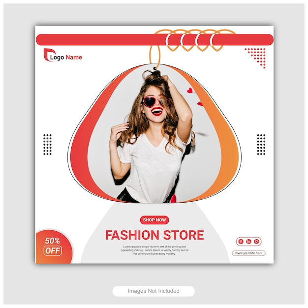 Fashion sale instagram post template or facebook social media post