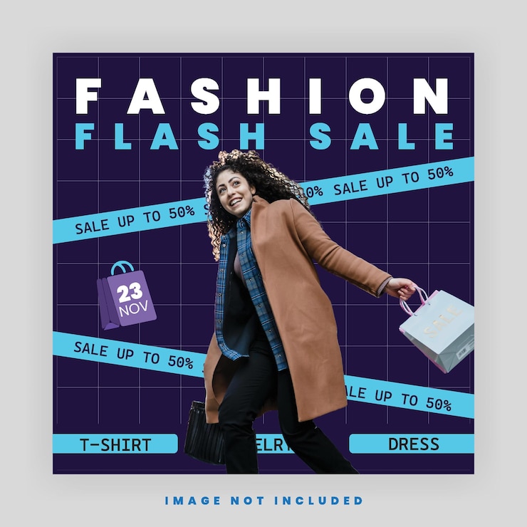 Vector fashion sale instagram post template urban fashion social media post template