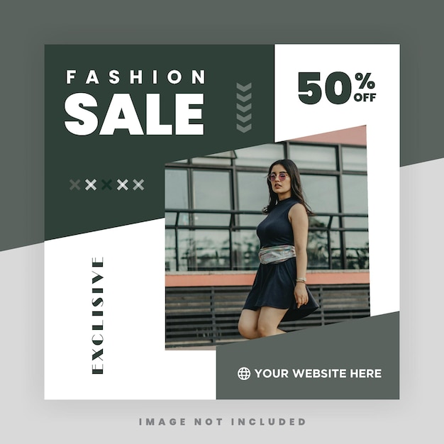 Fashion sale Instagram post template Urban fashion social media post template