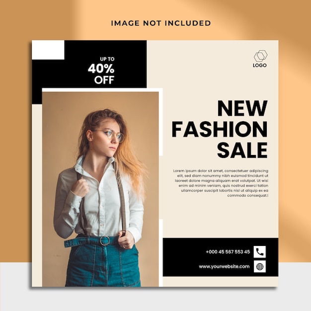 Modello di banner web post instagram di vendita di moda vettore premium