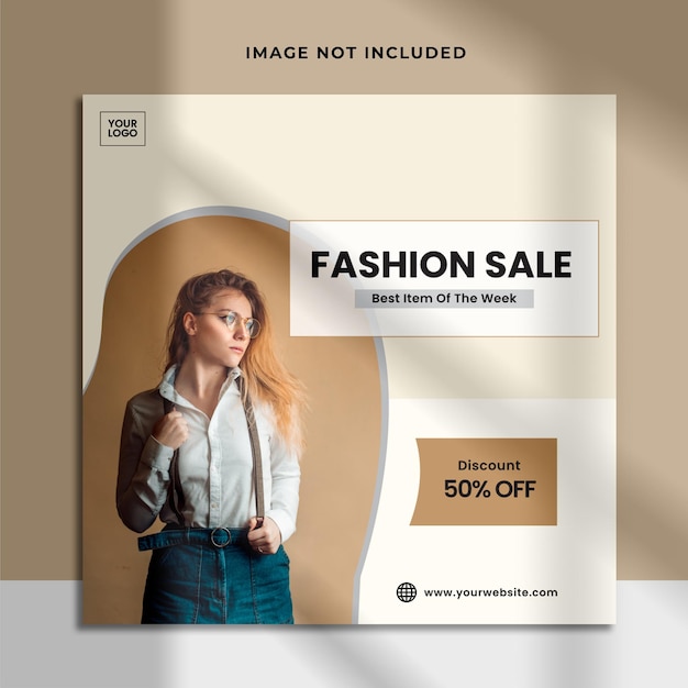 Fashion sale instagram post web banner template premium vector