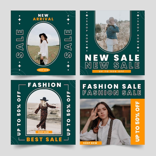 Vector fashion sale instagram posts collection image not included