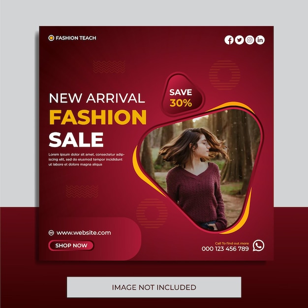 Vector fashion sale instagram or social media post feed template design premium