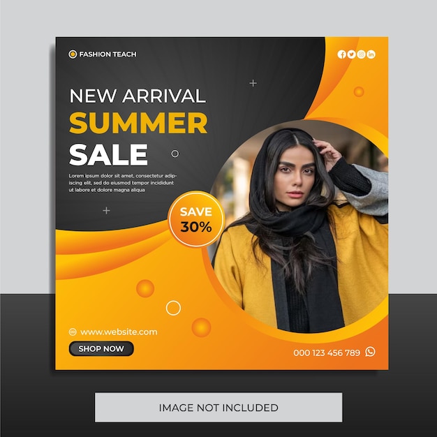 Fashion sale Instagram or social media post feed template Design premium