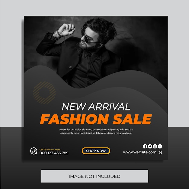 Fashion sale Instagram or social media post feed template Design premium