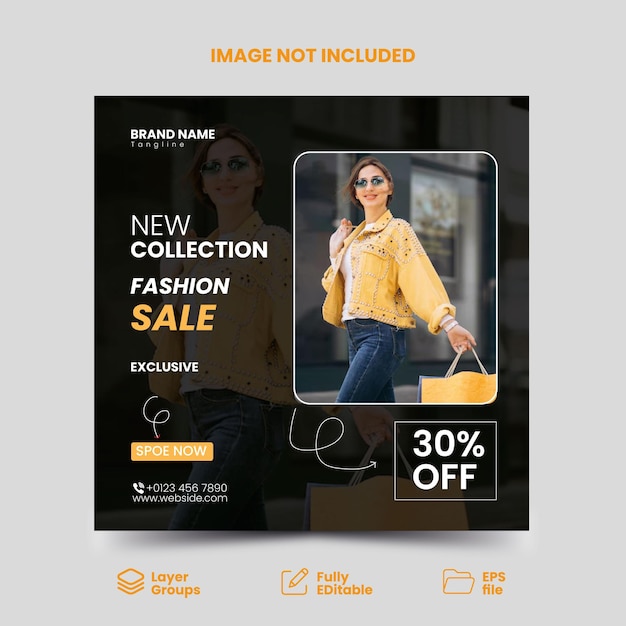 Fashion sale Instagram social media post templates Desgin