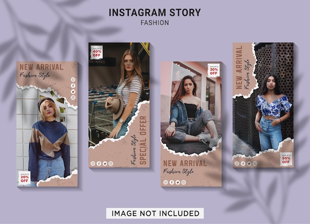 Modello di raccolta di storie di instagram di vendita di moda