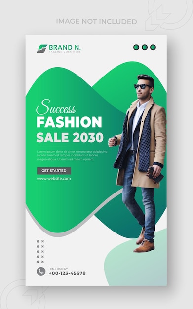 Fashion sale Instagram story and square web banner template design