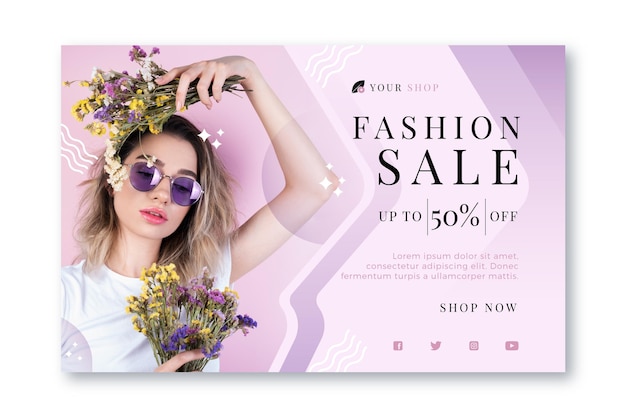 Vector fashion sale - landing page concept