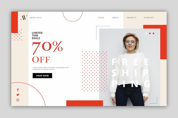 Vector fashion sale landing page