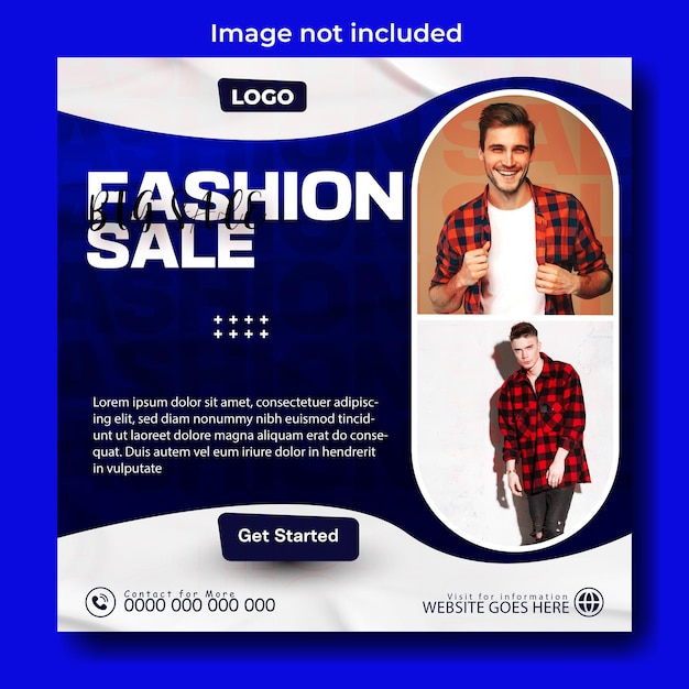 Vector fashion sale offer ads promotional social media post template design