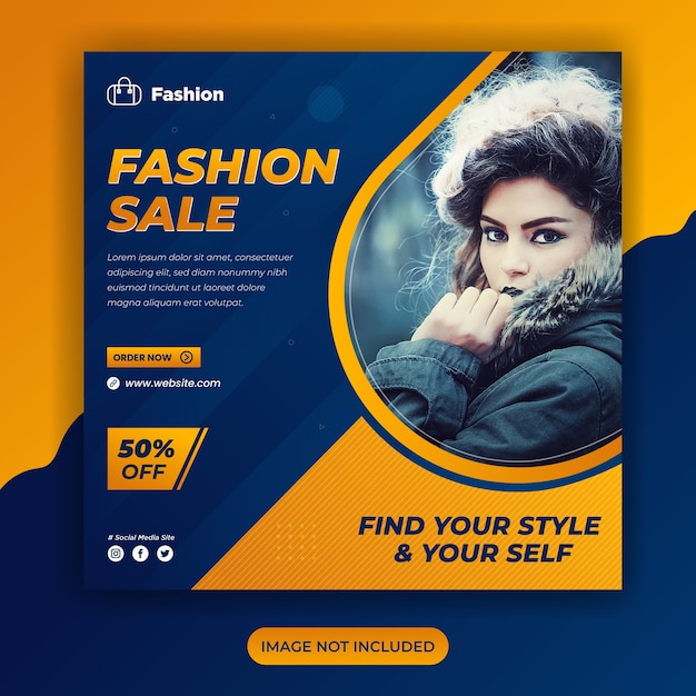 Offerta di vendita di moda banner post sui social media