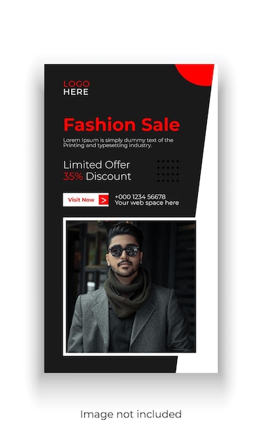 fashion sale offer social media story banner template