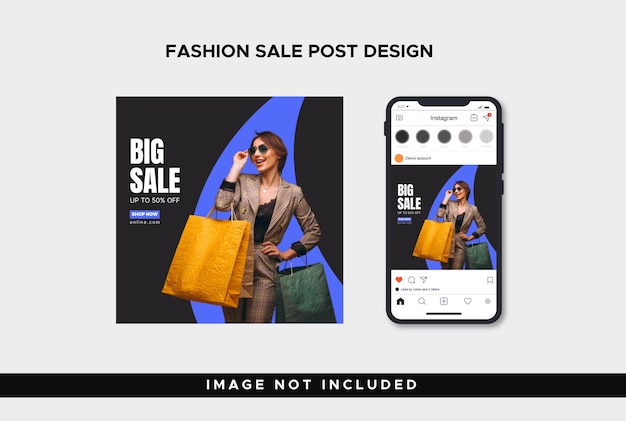 Дизайн поста о продаже модной одежды для Instagram