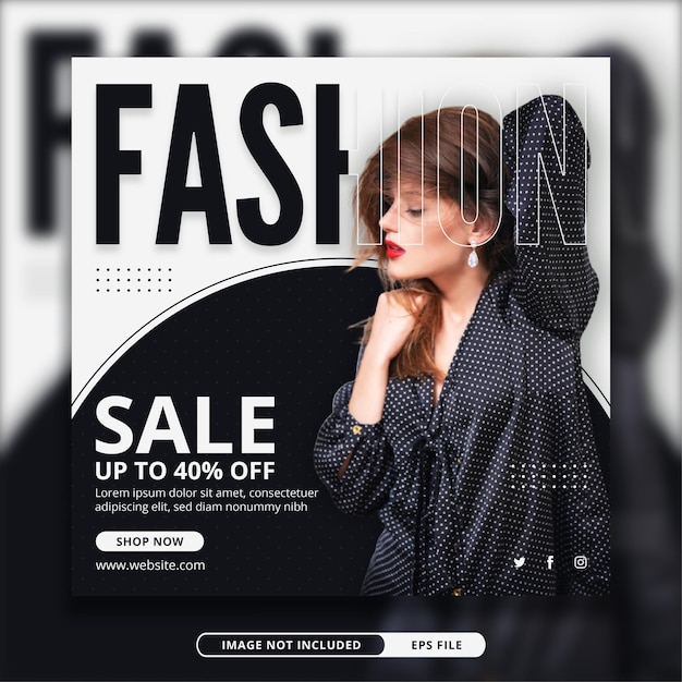 Vector fashion sale promo instagram post square banner template