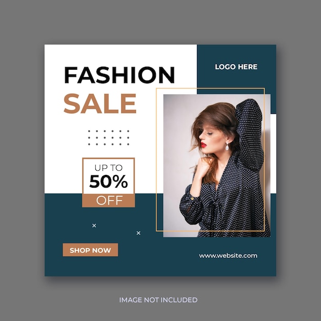 Fashion sale promotie post en social media banner sjabloon