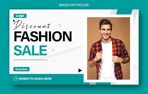 Fashion sale promotional web banner template design