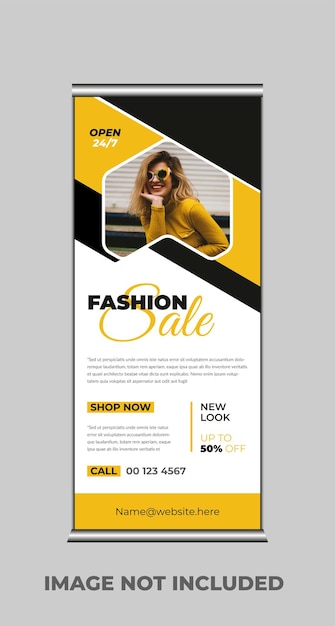 Fashion sale rollup banner layout