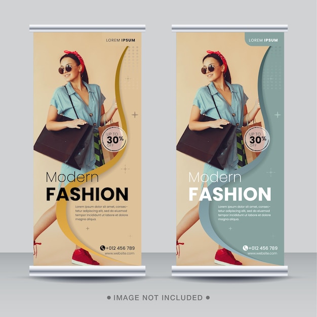 Rollup di vendita di moda o x banner o post sui social media