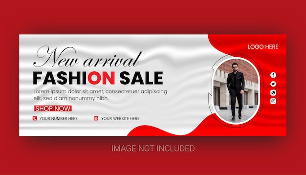 Fashion sale social media banner or facebook cover design template