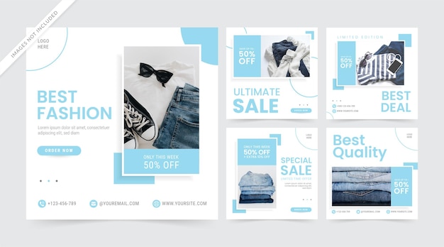 Vector fashion sale for social media banner or instagram post premium vector