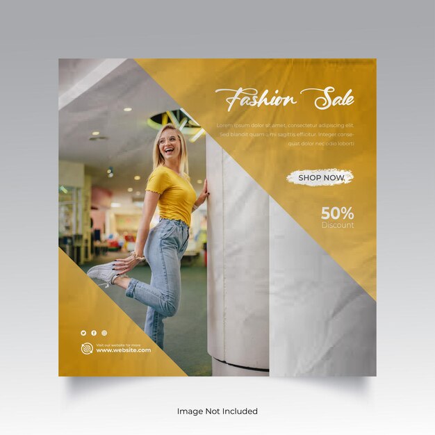 Vector fashion sale social media banner post template