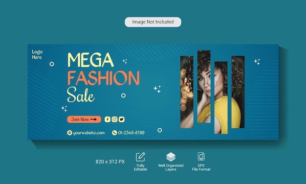 Fashion sale social media banner template design