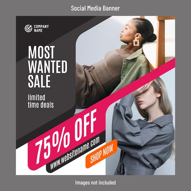 Fashion sale social media banner template