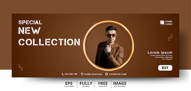 Fashion sale social media banner template