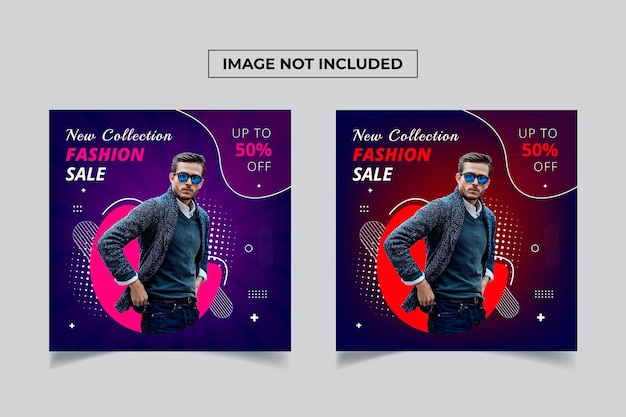 Fashion sale social media banner template