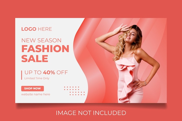 Fashion sale social media cover banner design template