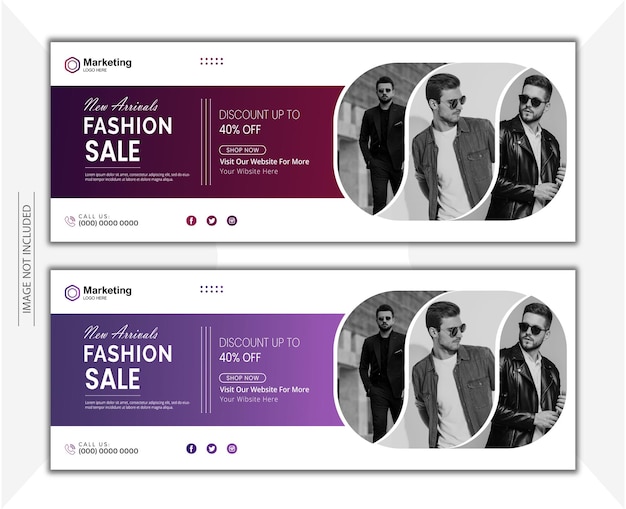 Vector fashion sale social media cover design