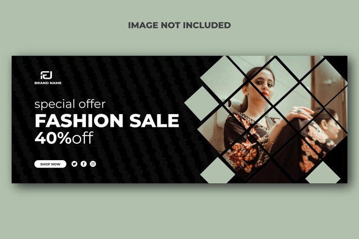 Fashion sale social media cover template