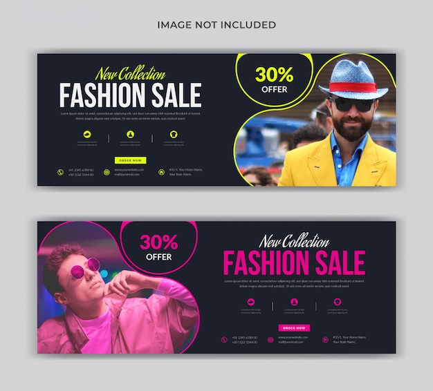 Vector fashion sale social media cover and web banner