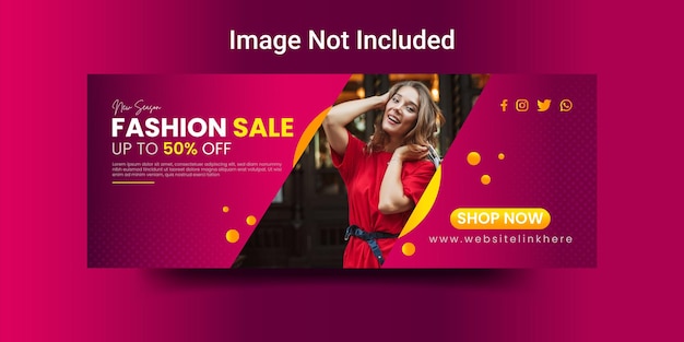 Fashion sale social media facebook banner or social media facebook cover template