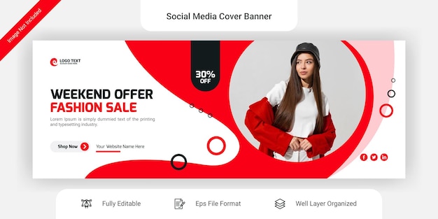 Fashion sale social media Facebook cover banner design template