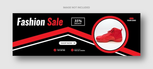 Fashion sale social media facebook cover banner template marketing facebook cover page cover design