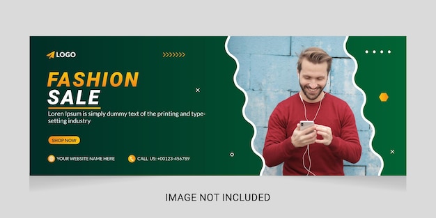 ファッションセールソーシャルメディアとFacebookカバーバナーテンプレート