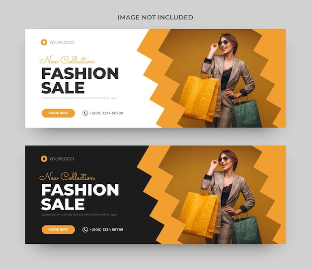 Vector fashion sale social media and facebook cover banner template