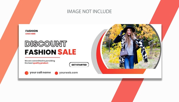 Fashion sale social media facebook cover design template
